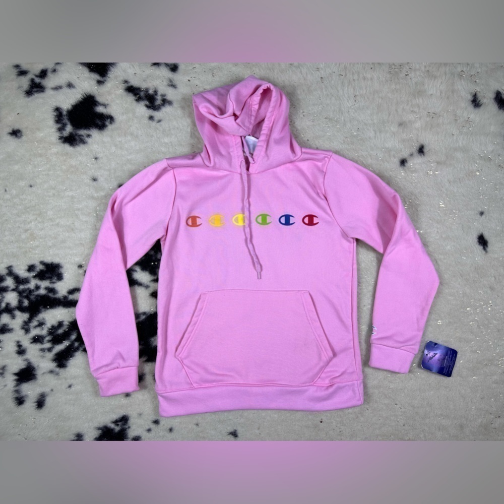 Champion Women’s Pink Logo Hooded Sweatshirt New With Tags Size Small